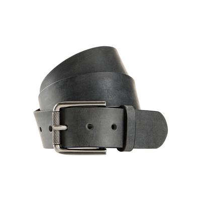 Ledergürtel MAN'S WORLD "matt silber gebürstete Metallschließe", Damen, Gr. 145, schwarz (grau used), Leder, Rindsleder, Gürtel Ledergürtel, mit coolem used-Look - NEW
