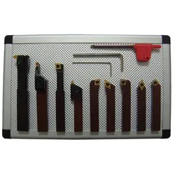Drehmeißel-Set mit Wendeplatten, 6 mm, 9-teilig