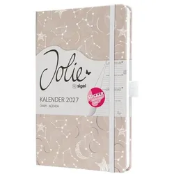 Sigel Buchkalender Wochenkalender 2027 »Jolie Cosmic Fantasy Beige« A5 beige, 13.5x20.3x1.6 cm