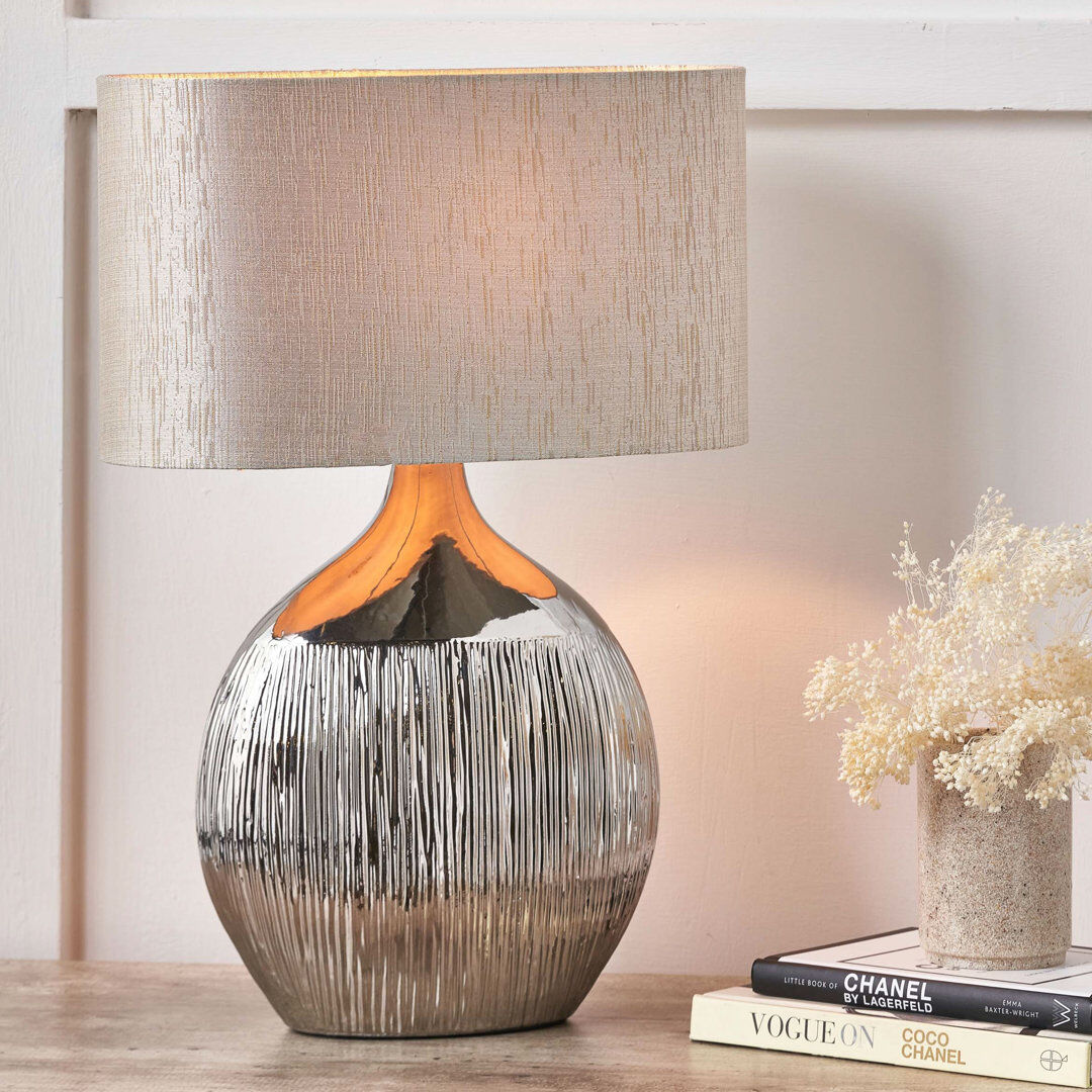 Fairmont Park Ghonge Ceramic Bedside Silver 44.5cm H X 32cm W X 18cm D