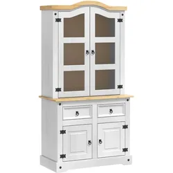 vidaXL Sideboard Weiß 100 x 48,5 x 179 cm Massives Kiefernholz