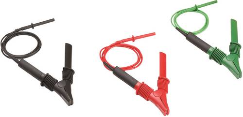 Fluke TLK1550-RTLC Sicherheits-Messleitungs-Set Krokoklemmen Lamellenstecker 4mm Rot, Schwarz, Grün 1St.