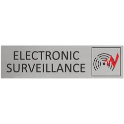 CombiCraft Aluminium Türschild Electronic Surveillance 165x45mm mit 3M-Tape zur Befestigung, einfache Kennzeichnung von Räumen und Bereichen