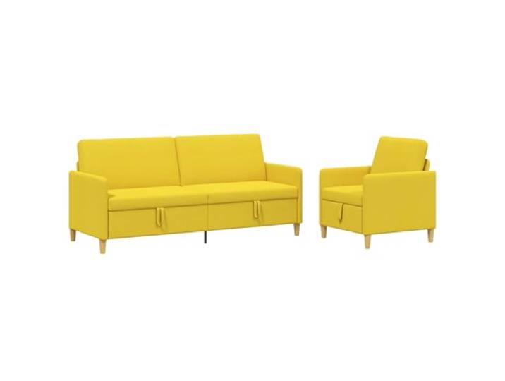 Todiikf Sofa Set mit Stauraum 2-teilig Polstersofa 4-Sitzer Helles Gelb Praktisches Couches-Set fürs Wohnzimmer mit klappbarem Stauraumfach, robustem Metallrahmen und abnehmbaren Bezügen.