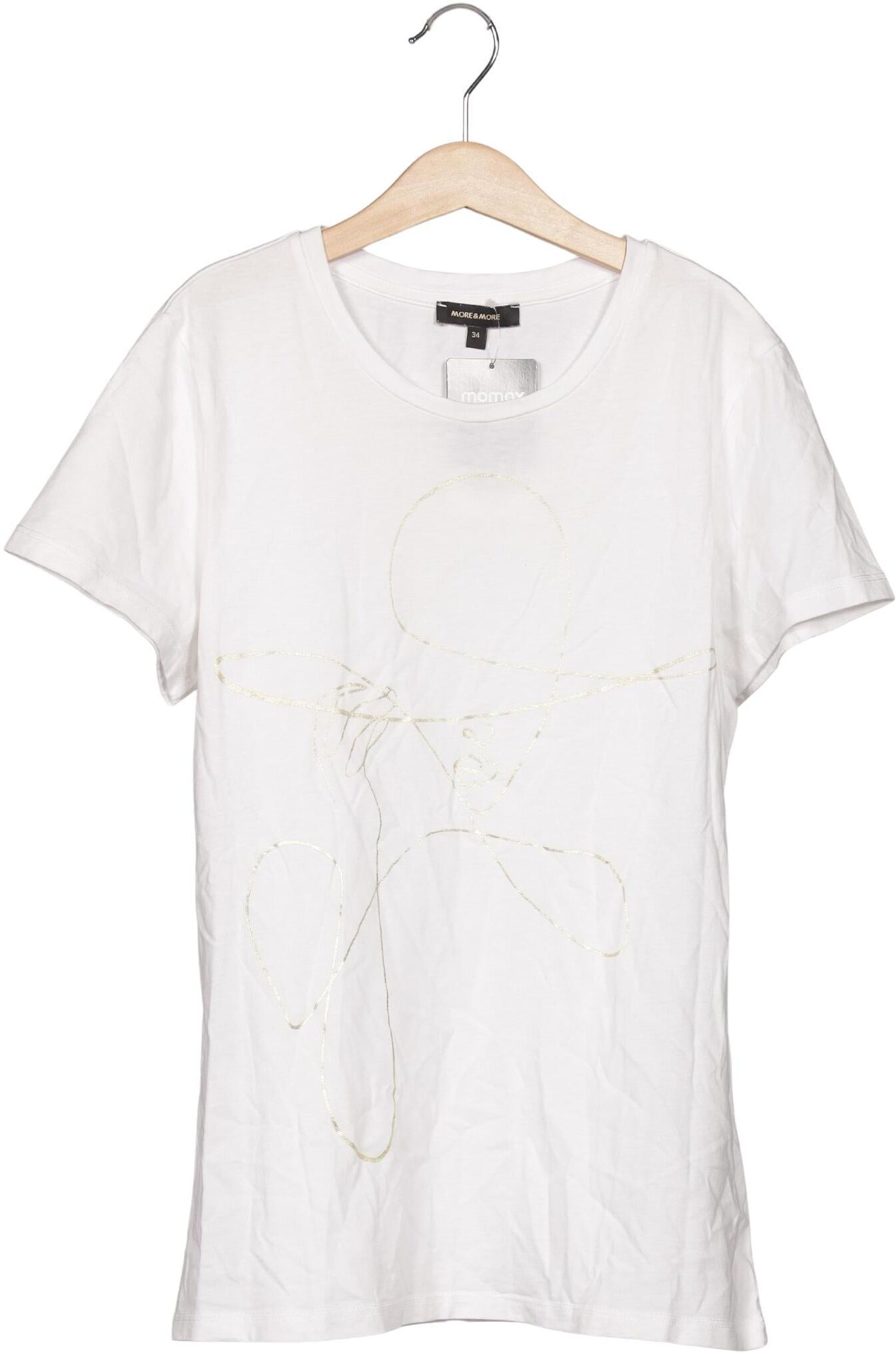 More & More Damen T-Shirt, Weiß, Gr. EU 34, Baumwolle - Second Hand
