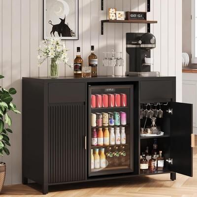Garvee Coffee Bar Cabinet with Fridge Space, Mini Fridge Stand