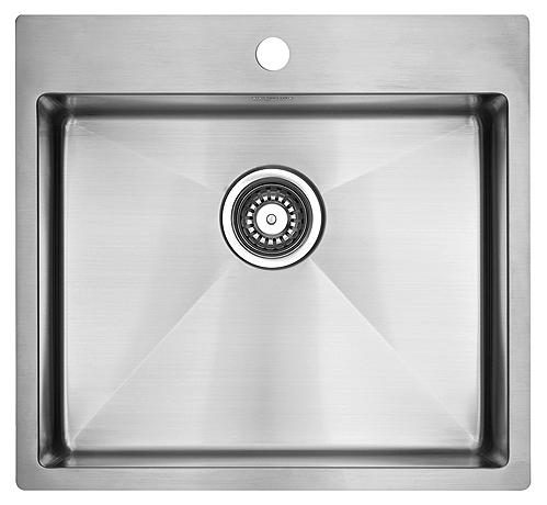 Lavabo KUBUS 540 soft Edelstahlspüle mit Raumsparventil / Ausschnittmaße: 510 x 470 / Spüle / Lavabo / Designspüle