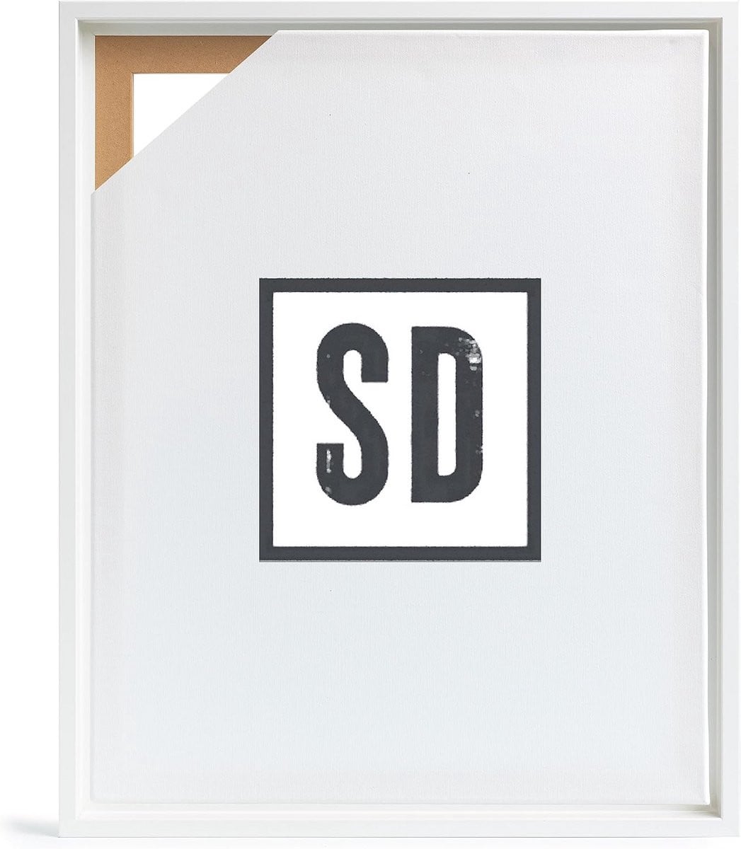 Witte MDF baklijst voor spieraam of canvas met diepte-effect, 40 x 50 cm