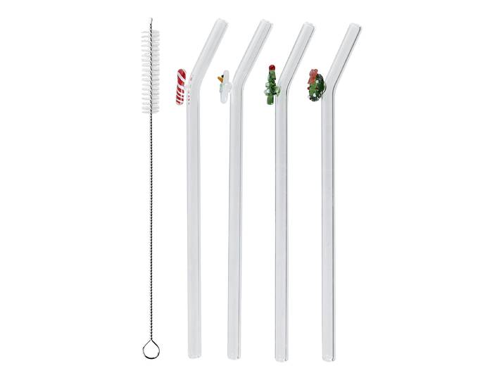 Trinkhalm-Set X-MAS 5-tlg. 0 x 20 x 0cm Beige/Durchsichtig