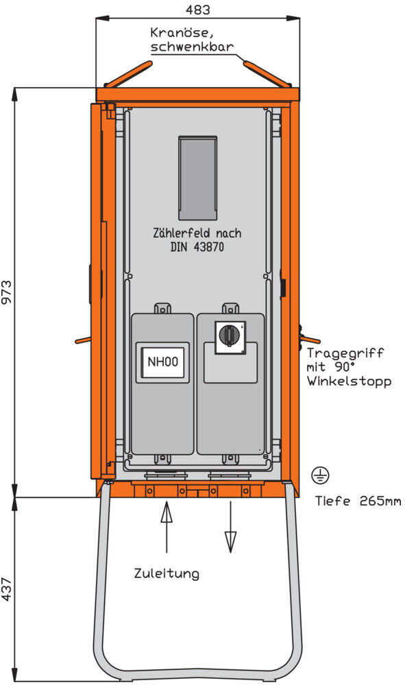 Walther Werke Anschlussschrank 55kVA/1Abg/1Z/Direkt WA0011)