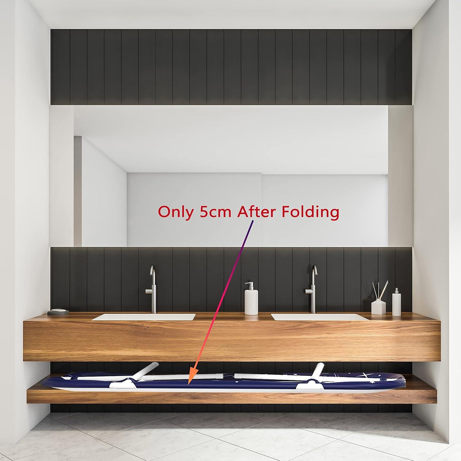 Famanu Faltbare Badewanne für Erwachsene mit Metallrahmen - Extra groß, ideal für kleine Badezimmer