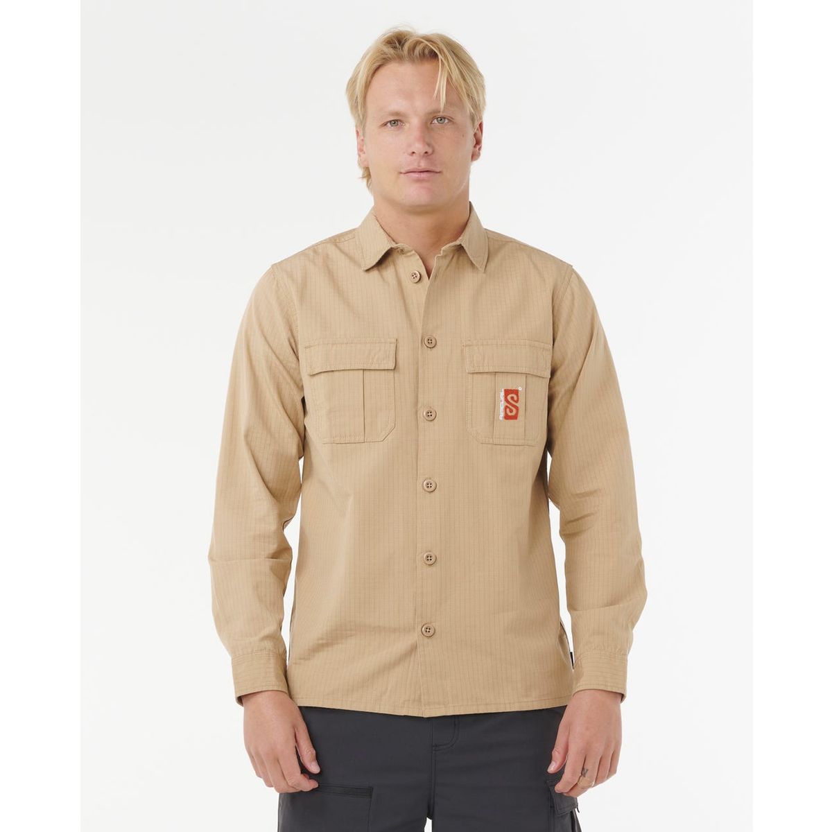 RipCurl Search Destroy Long Sleeve Shirt khaki sand (2371) L 05YMSH_2371_L