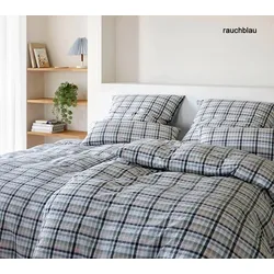 Elegante Bettwäsche Gudhjem - 135x200 cm + 80x80 cm	rauchblau