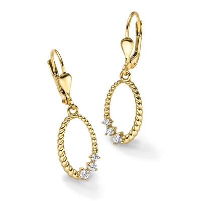Paar Ohrhänger ADELIA´S "Ohrhänger Ohrringe aus 333 Gelbgold", gold, Ohrringe, Damen, Damen, Gold, mit Zirkonia