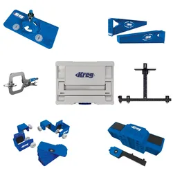 Kreg Möbelbau-Set DeLuxe Topfband + Bohrschablone+Montagehilfe+Zwinge+Systainer
