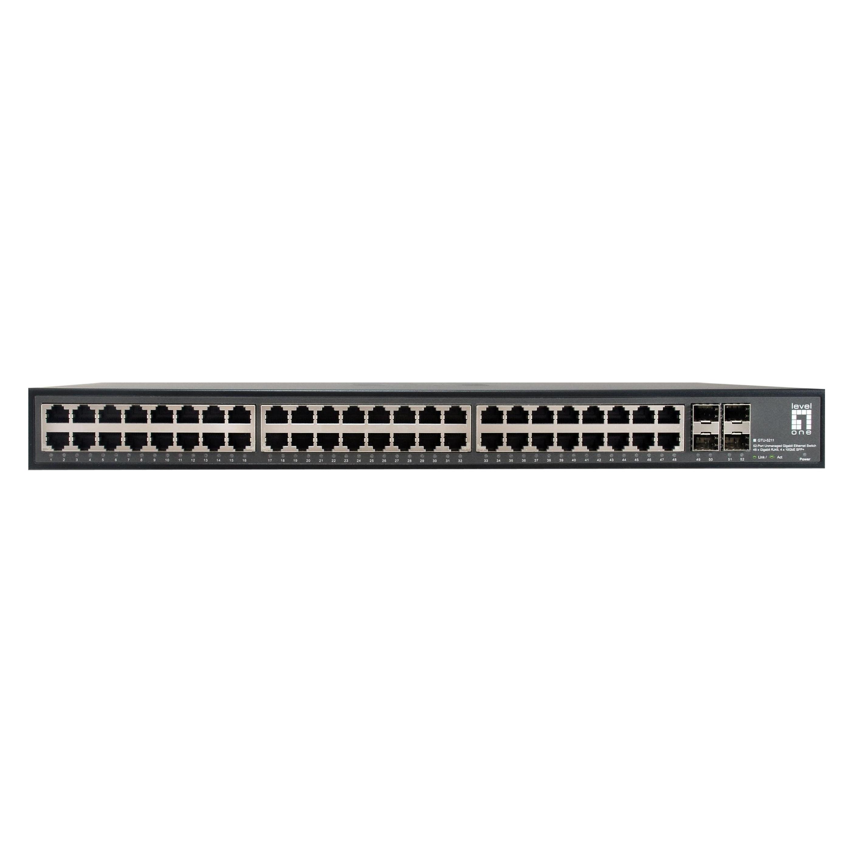 LevelOne Switch 48x GE GTU-5211 4x10GSFP+19" (52 Ports) (GTU-5211)