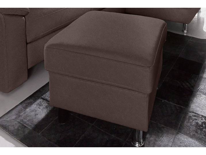 Hocker SIT & MORE Ascara , braun (dunkelbraun), B:55cm H:46cm T:55cm, Luxus-Microfaser (100% Polyester);Softlux-Kunstleder;NaturLeder, Hocker, Hocker