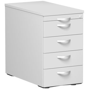 Geramöbel Standcontainer Flex, lichtgrau, mit 5 Schubladen, abschließbar, Tiefe 80cm