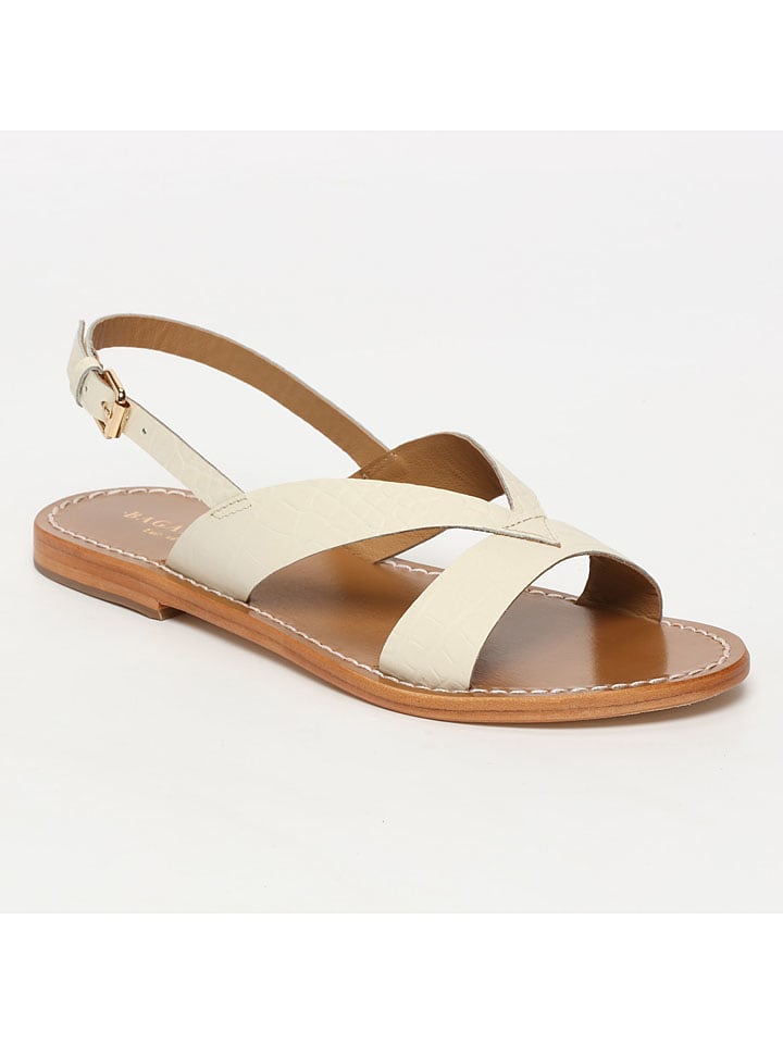 Les BAGATELLES Leder-Sandalen "Oceana" in Creme - 39
