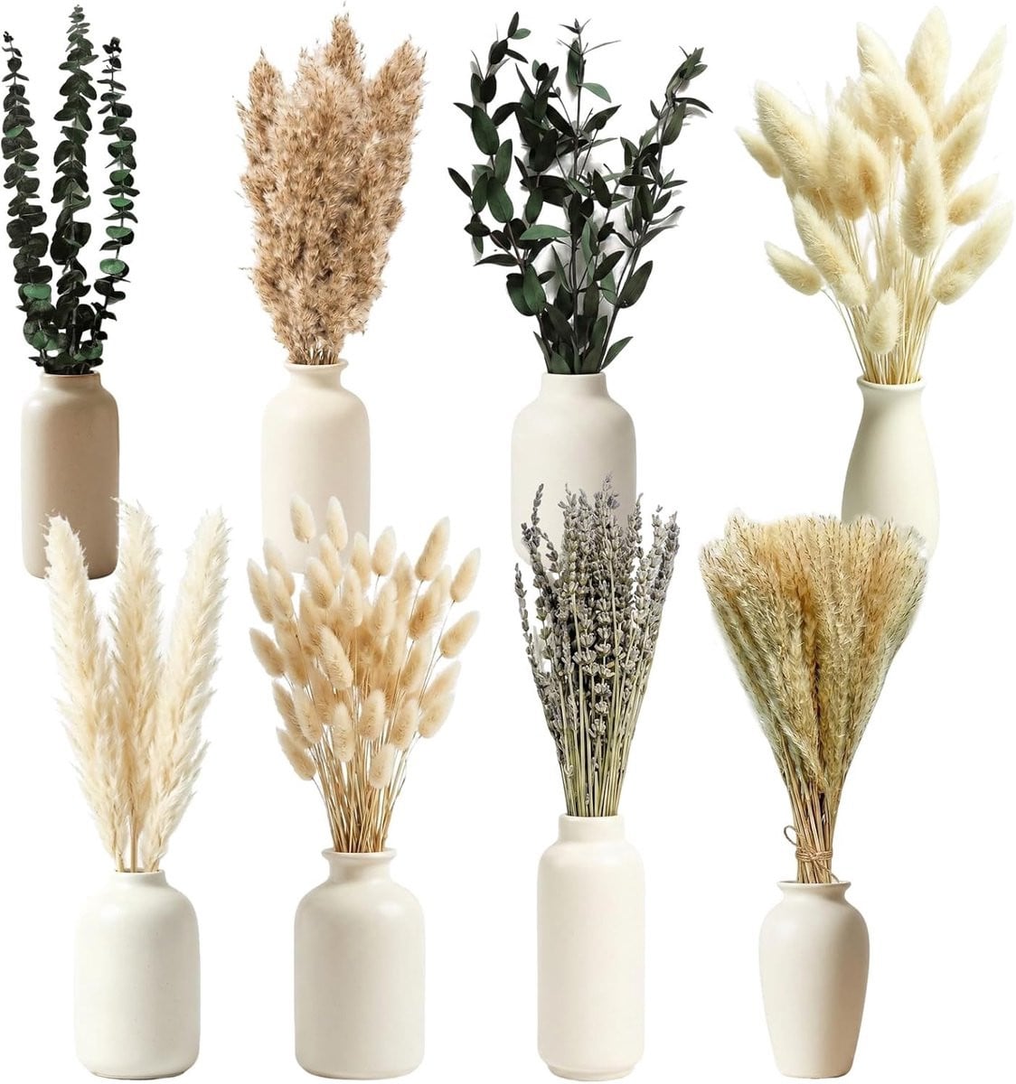 Set van 100 stuks gedroogd pampasgras voor bohemian decoratie en bruiloften