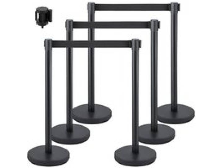 VEVOR Barrières voor Menigtecontrole 90 cm Wachtrijlijn Touw 6-Delige Set Touw Barrière Stanchion Wachtrij Demenigte Verdelen Het Beheersen Mensenmassa's Worden Toegepast in Theaters Openbare Plaatsen