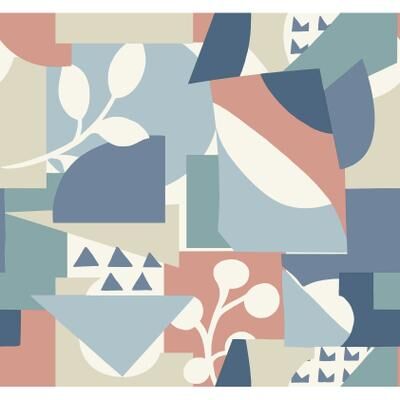 York Wallcoverings Cut Outs Blue Wallpaper