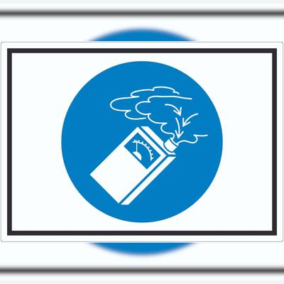 HB-Druck Gasdetektor benutzen Symbol Aufkleber A7 (74x105mm)