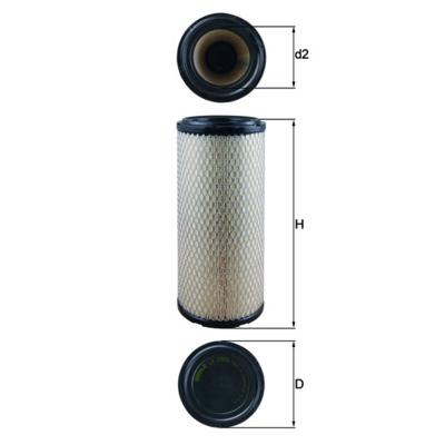 MAHLE Luftfilter LX 2959 128mm für ONAN Iveco Volvo MITSUBISHI TOYOTA KIA MAHINDRA