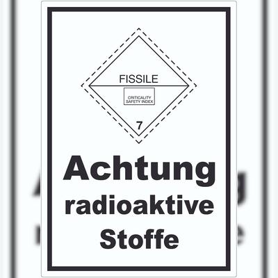 HB-Druck Aufkleber spaltbare Stoffe Fissile A8 (52x74mm)