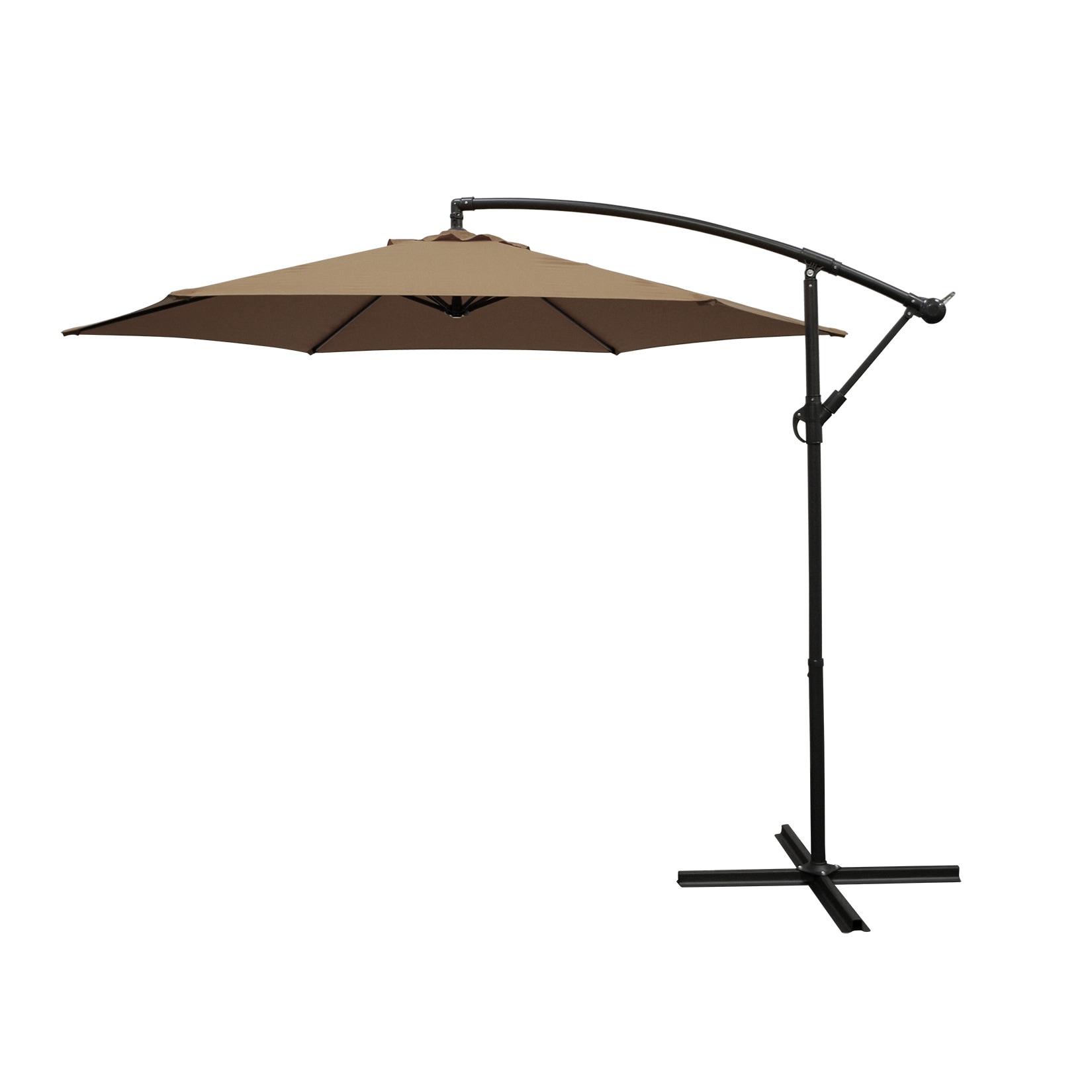 Ampelschirm Aluminium 300cm taupefarben, mit Kurbel, Gestell Aluminium, Material Bezug 100% Polyester, Gewicht 10kg
