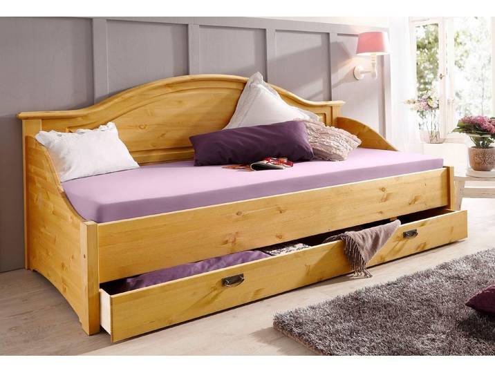 OTTO home Daybett Konrad, stabile Konstruktion aus massiver Kiefer, mit Rollrost