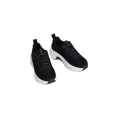 Plateausneaker CALVIN KLEIN "CHUNKY RUN CKSTRIPE LUP SP KN", Damen, Gr. 39, Textil, schwarz-weiß (schwarz), unifarben mit Farbeinsatz, Basic, Schuhe Plateausneaker, Chunky-Sneaker, Halbschuh, Schnürer mit Logoschriftzug