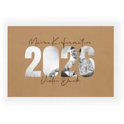 Dankeskarte zur Konfirmation im Design "Konfirmation 2026" - Musterkarte