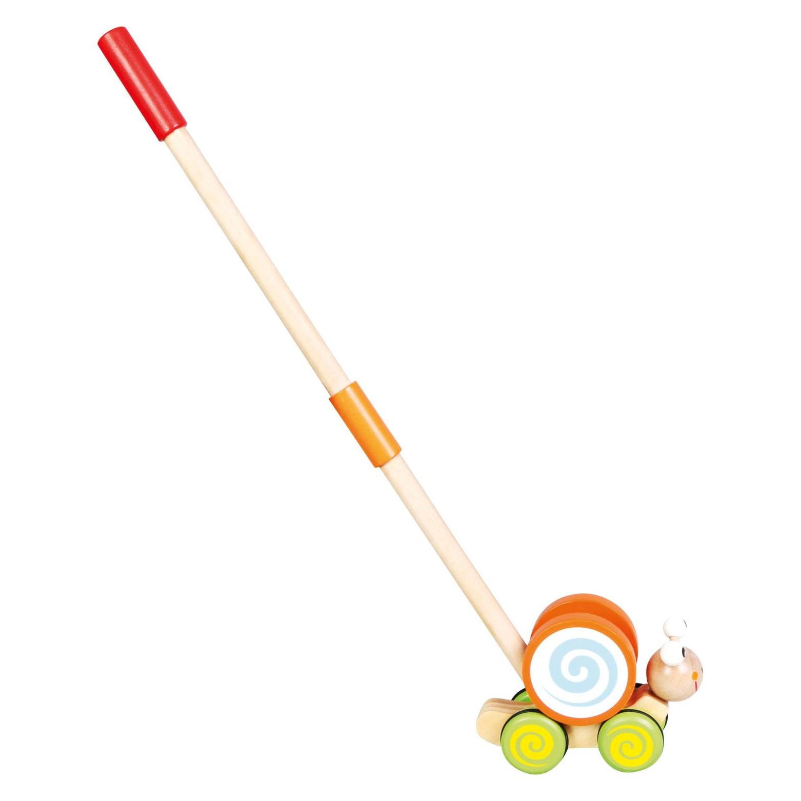 Mertens Bino 81673 - Genius Kid, Gulliver, Schiebetier Schnecke, Holz, Holzgriff 48cm (ol81673)