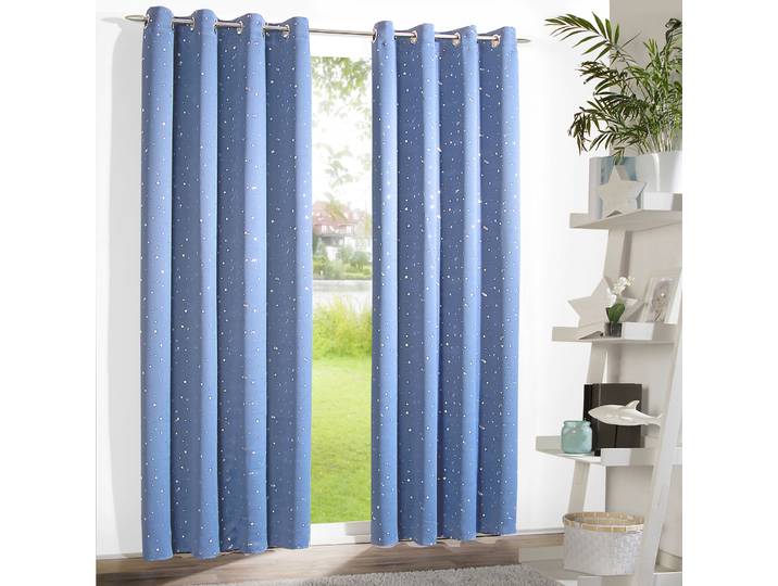 Vorhang WECKBRODT Sarin , blau (hellblau), B:135cm H:225cm, Microfaser, Polyester, Gardinen, Vorhang, blickdicht, Thermo, wärme-,kälteisolierend, abdunkelnd, Gardine, Store