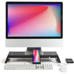 Livoo Monitorständer mit hub (Tisch), Monitor Halterung, Schwarz