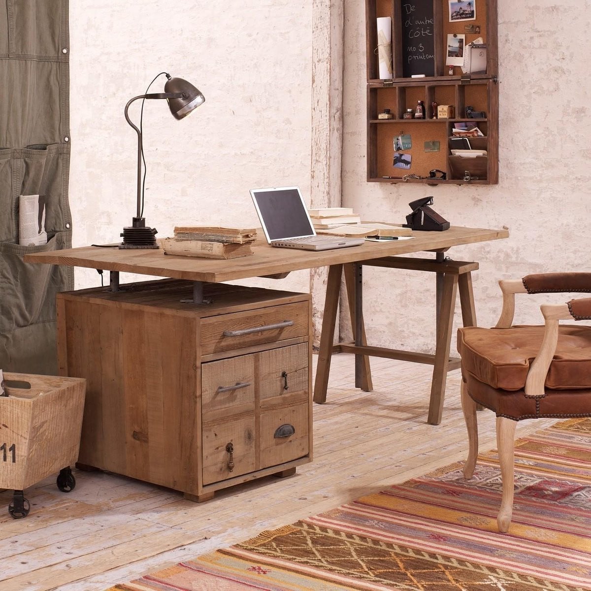 Loberon Bureau Dawson Schrijftafel Bruin