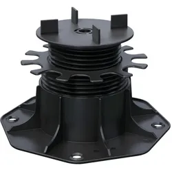 Karle & Rubner TERRACON Terrassenlager, mit Fliesenkreuz, Polypropylen, schwarz, 65-155mm mit flexiblem Kopf gegen Unebenheiten