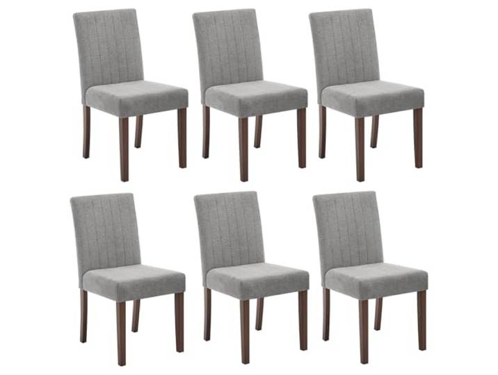 2er Set Esszimmerstühle – Gepolsterte Stühle im modernen Parsons Design mit hoher Rückenlehne, stabile Holzbeine und weichem Leinenstoff – Ideal für Küche, Esszimmer, Restaurant oder Café – Farbe: