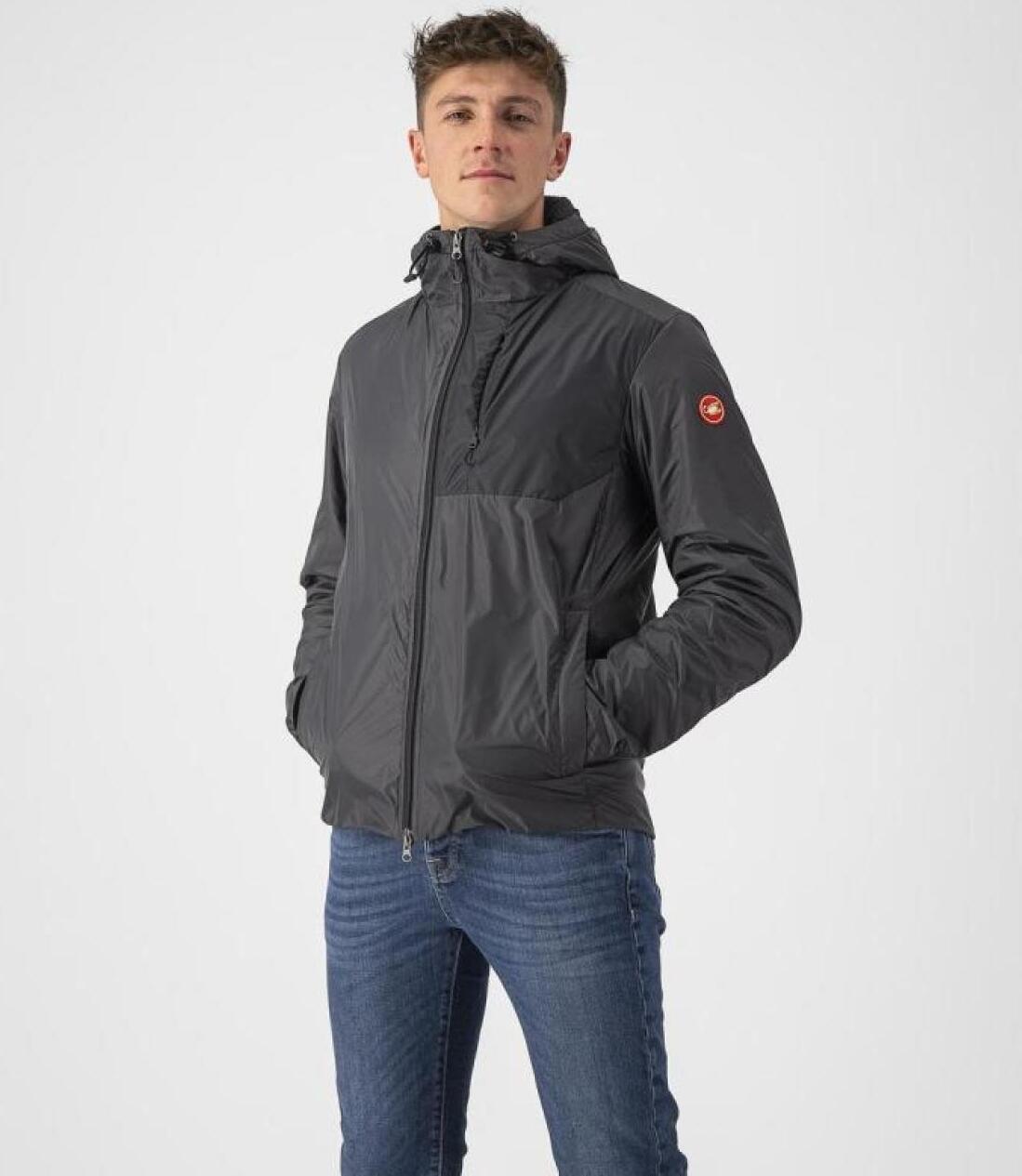 CASTELLI Winddichte Fahrradjacke - RISCALDA PUFFY - Grau M