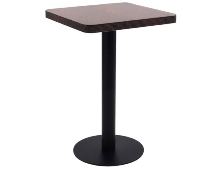 GHVBNMF Bistrotisch Dunkelbraun 50x50 cm MDF Tisch für Balkon Cafe Kompakter quadratischer Tisch aus MDF und Stahl für Küche, Esszimmer oder Cafe. Pflegeleichtes und stabiles Gestell.