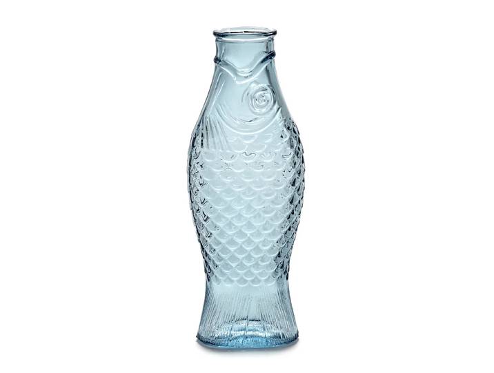 Serax - Fish & Fish Glasflasche, 850 ml, blau