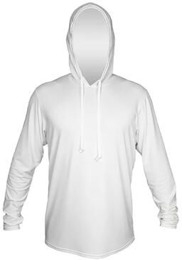 Anetik MVLPRH8 Men's Low Pro Tech Hooded Long Sleeve T-Shirt in White Heathered size 2XL   Polyester/Spandex Blend