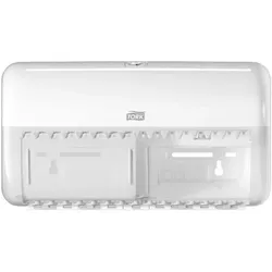 Tork Toilettenpapierspender Elevation T4 sehr kompakt für 2 Rollen weiß, 28.6x15.8x15.3 cm