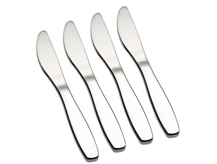 Kindermesser 4-teiliges Set Edelstahl 16.8 cm, Silberfarben, Metall, Füttern, Kinderbesteck