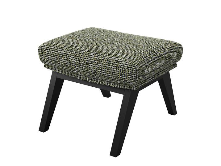 Repose-pieds avec pieds en bois 54 x 41 x 41cm Vert/Vert Mousse Noir Tissu chenille Enne: Vert mousse