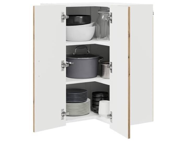 KTHLBRH Eckschrank Kalmar Eiche Handwerk 57 x 57 x 80 cm Mehrschichtiges Holz, 3 Einlegeböden, 2 Türen, 60 kg Kapazität, viel Platz für die Küche