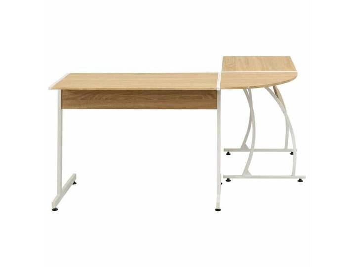 Bureau informatique multimédia - Bureau d'angle en forme de L Chêne - Assemblage requis（5879）