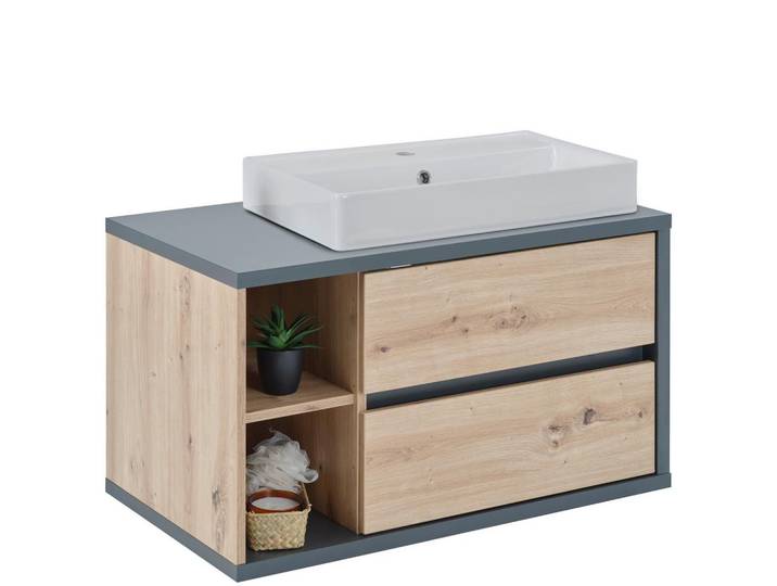 Waschbeckenunterschrank Camillo B: 80 cm, Eichefarben