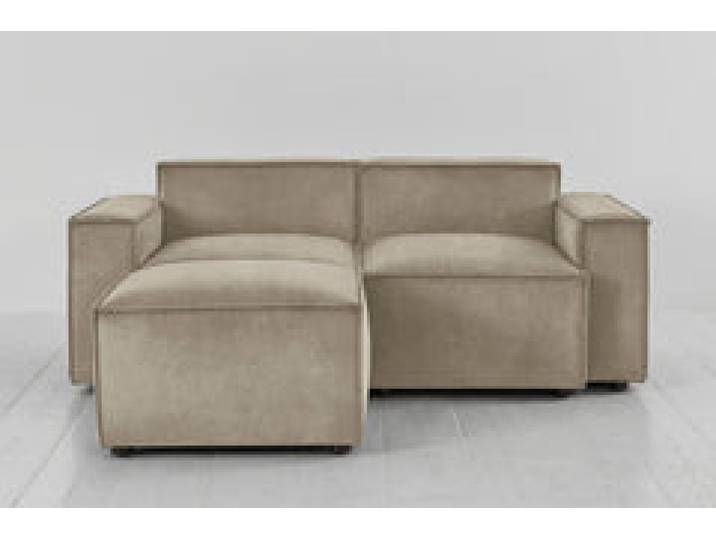 Zweisitzer-Sofa Model 03 mit Chaiselongue links, Flachs